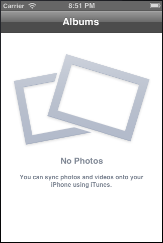 No Photos iPhone screen