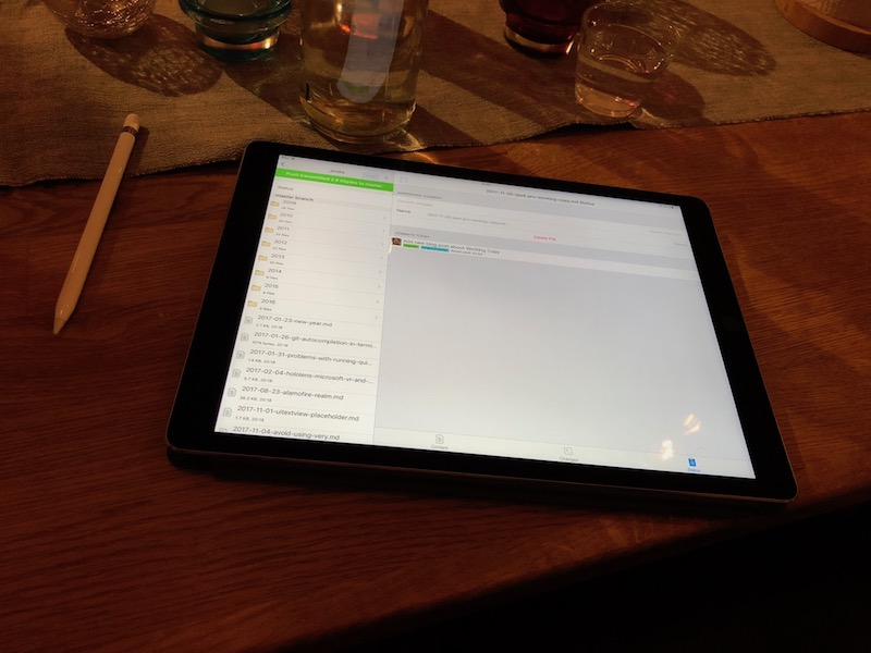 iPad Pro with Working Copy