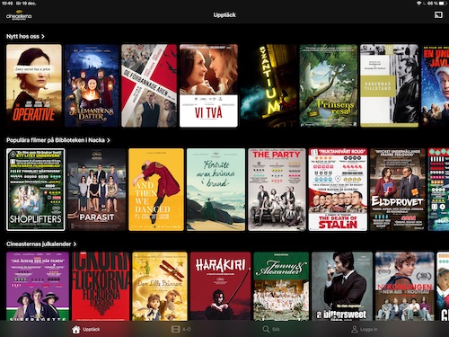 Screenshot from the Cineasterna iPad app