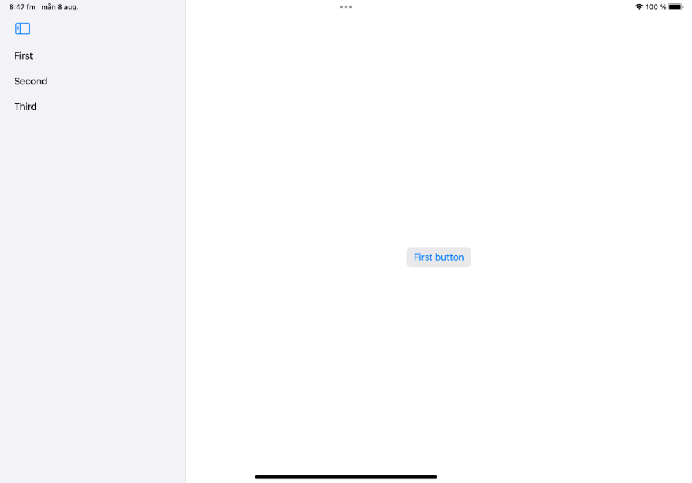 A screenshot of an iPad with a balanced sidebar