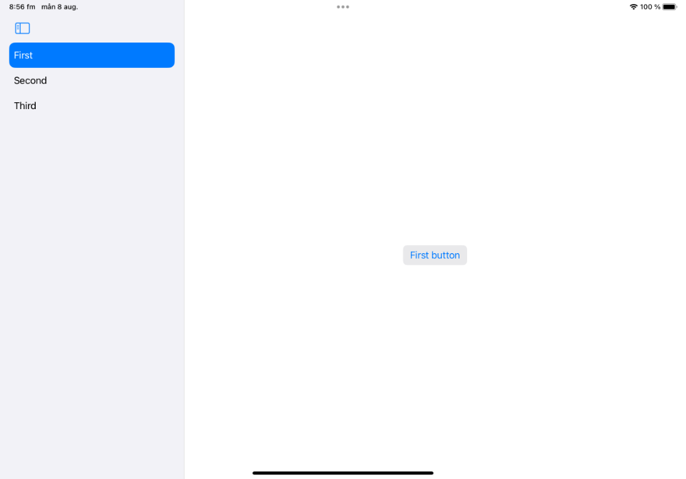 A screenshot of an iPad with working sidebar links