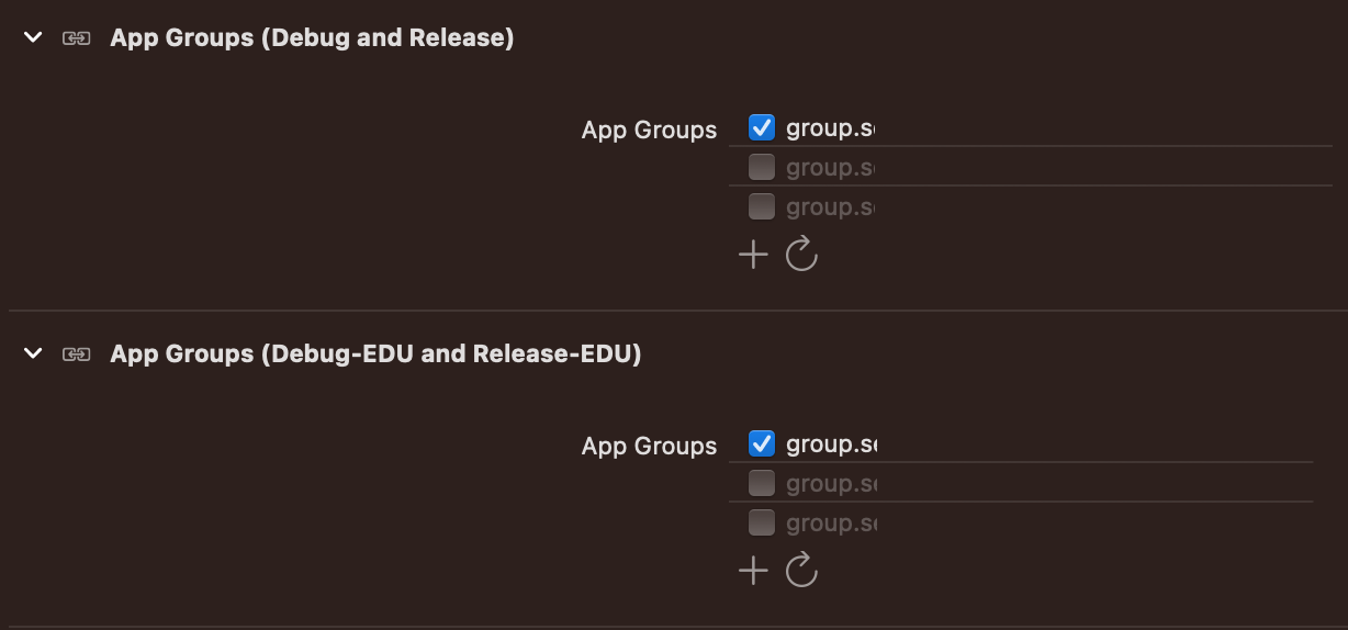 App Group setup