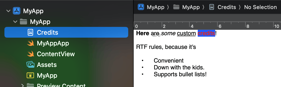 A screenshot of how to add an RTF file