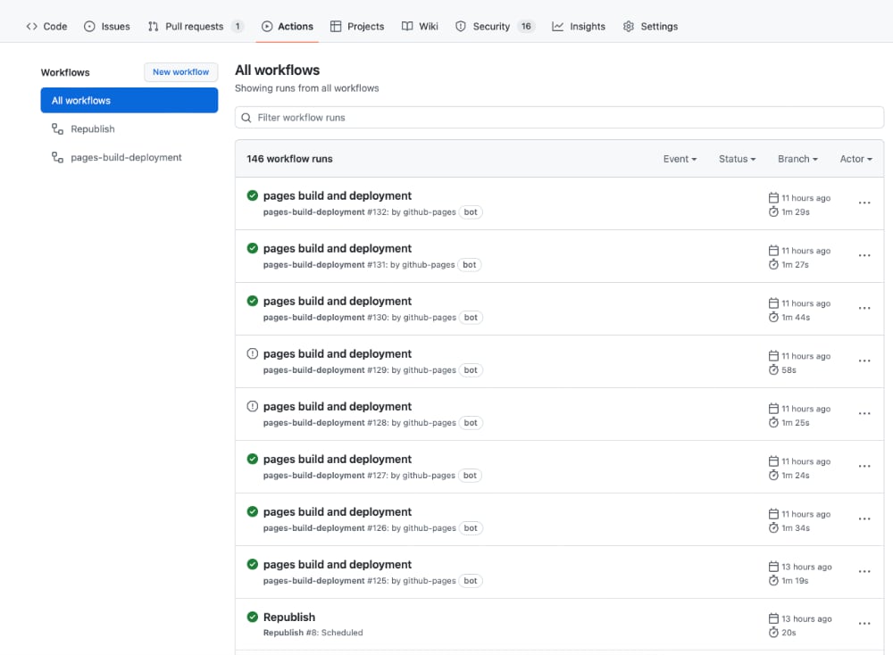 GitHub Actions Portal