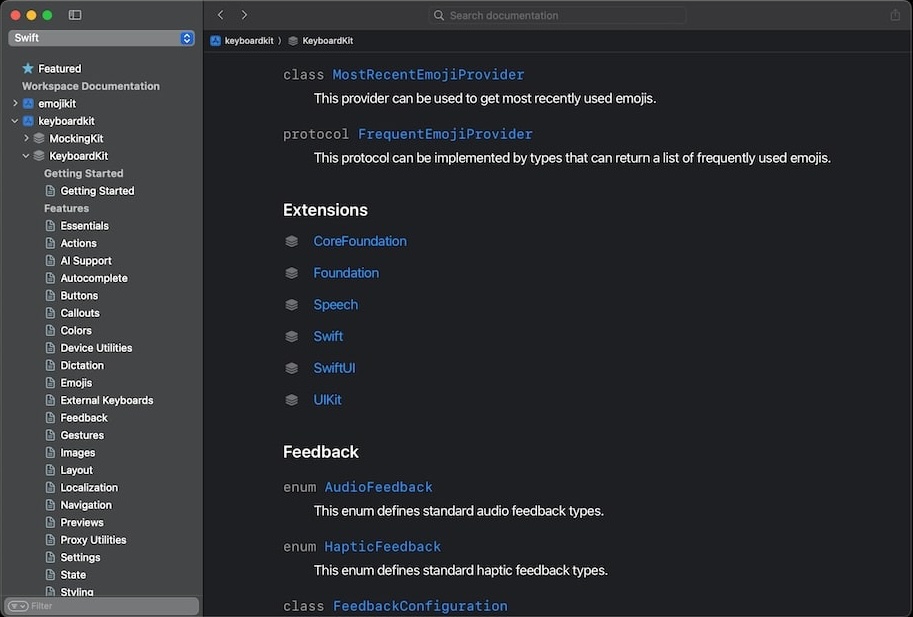 DocC links to extended types