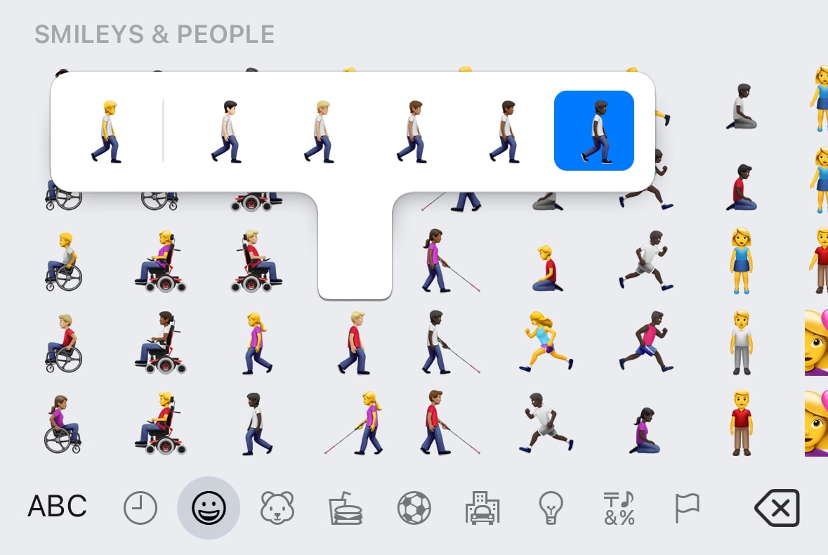 A native emoji keyboard with people