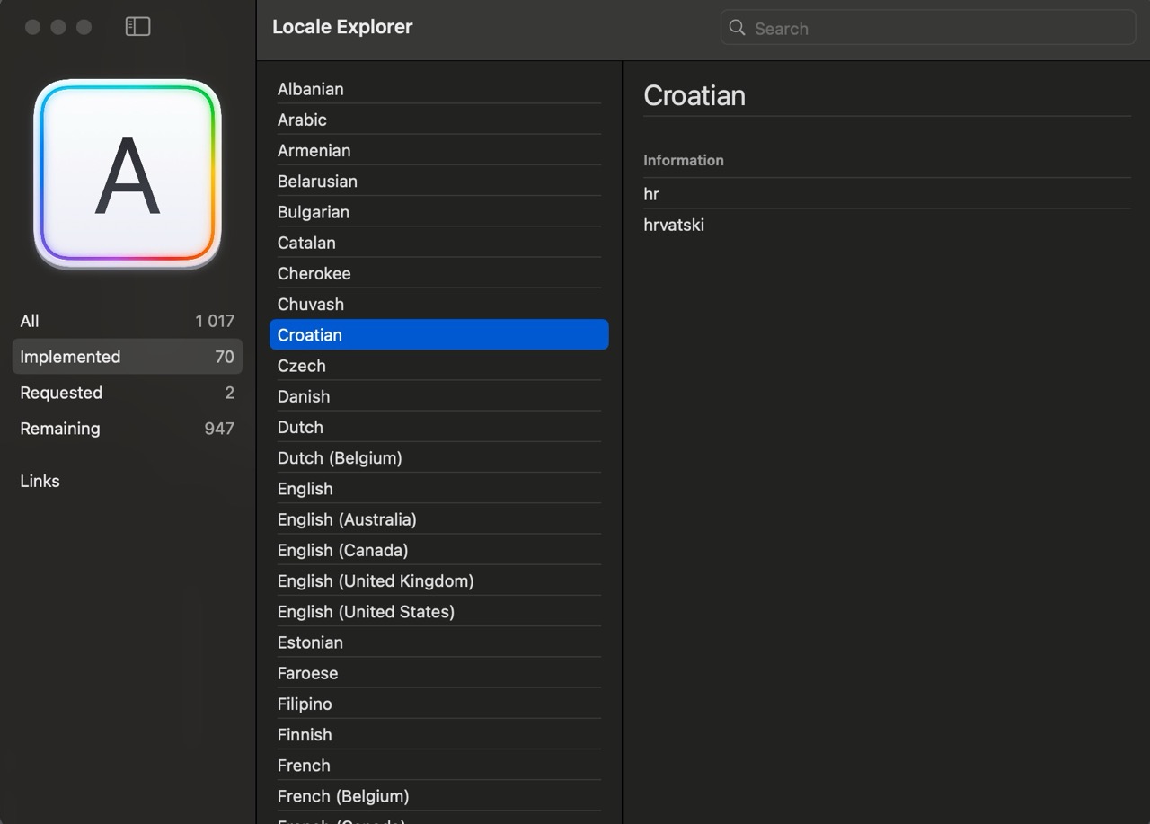 Locale Explorer Screenshot