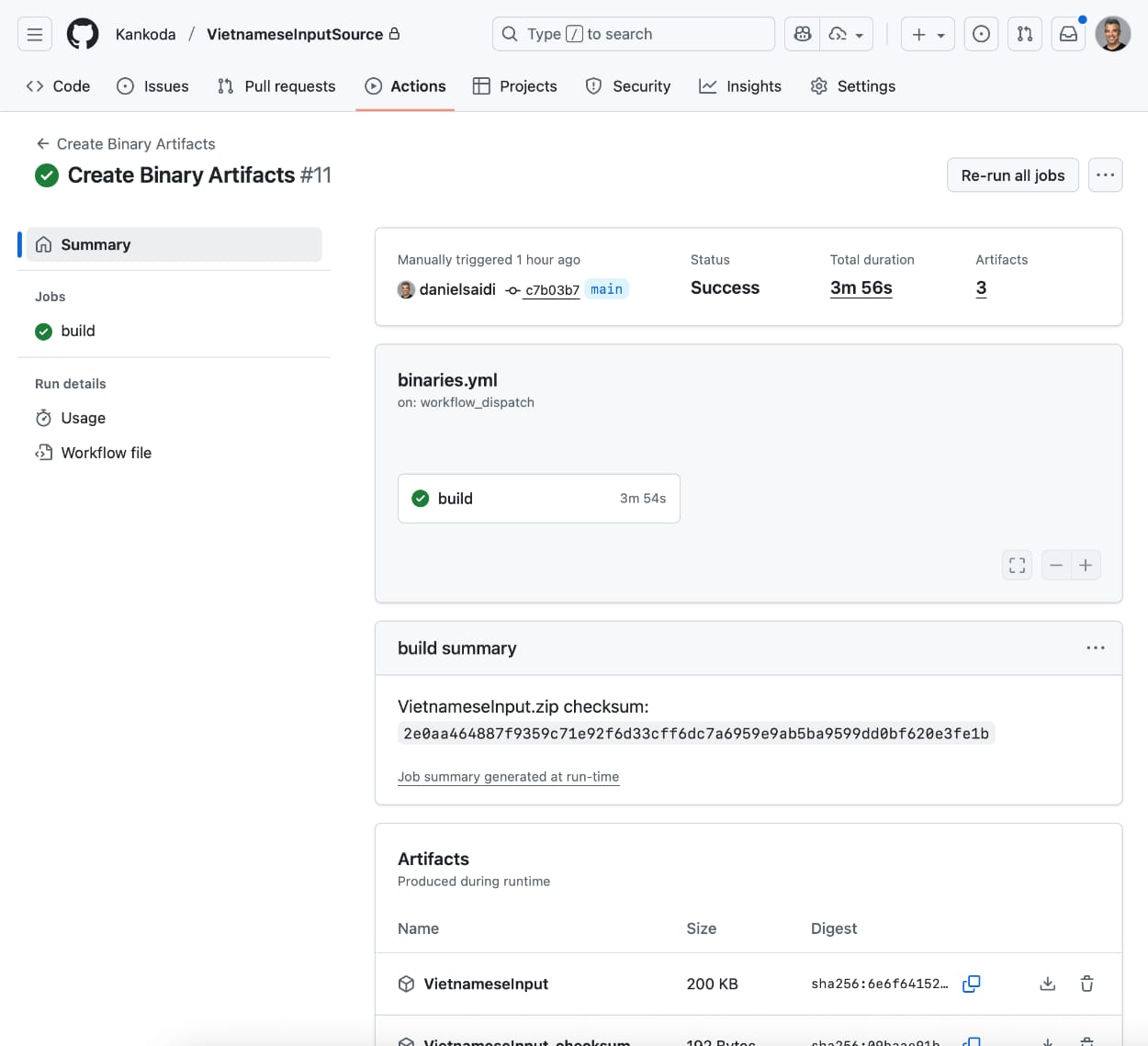 A screenshot of the GitHub result screen