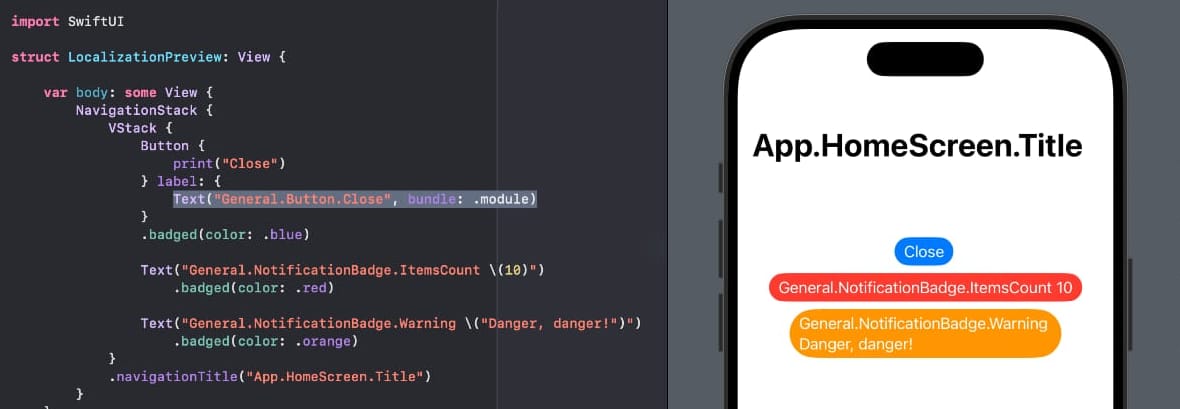A view with inaccessible keys