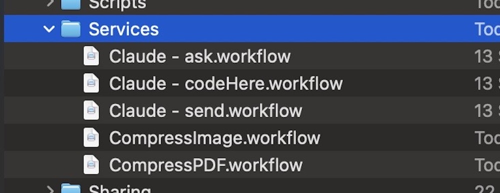 Screenshot of the install folder